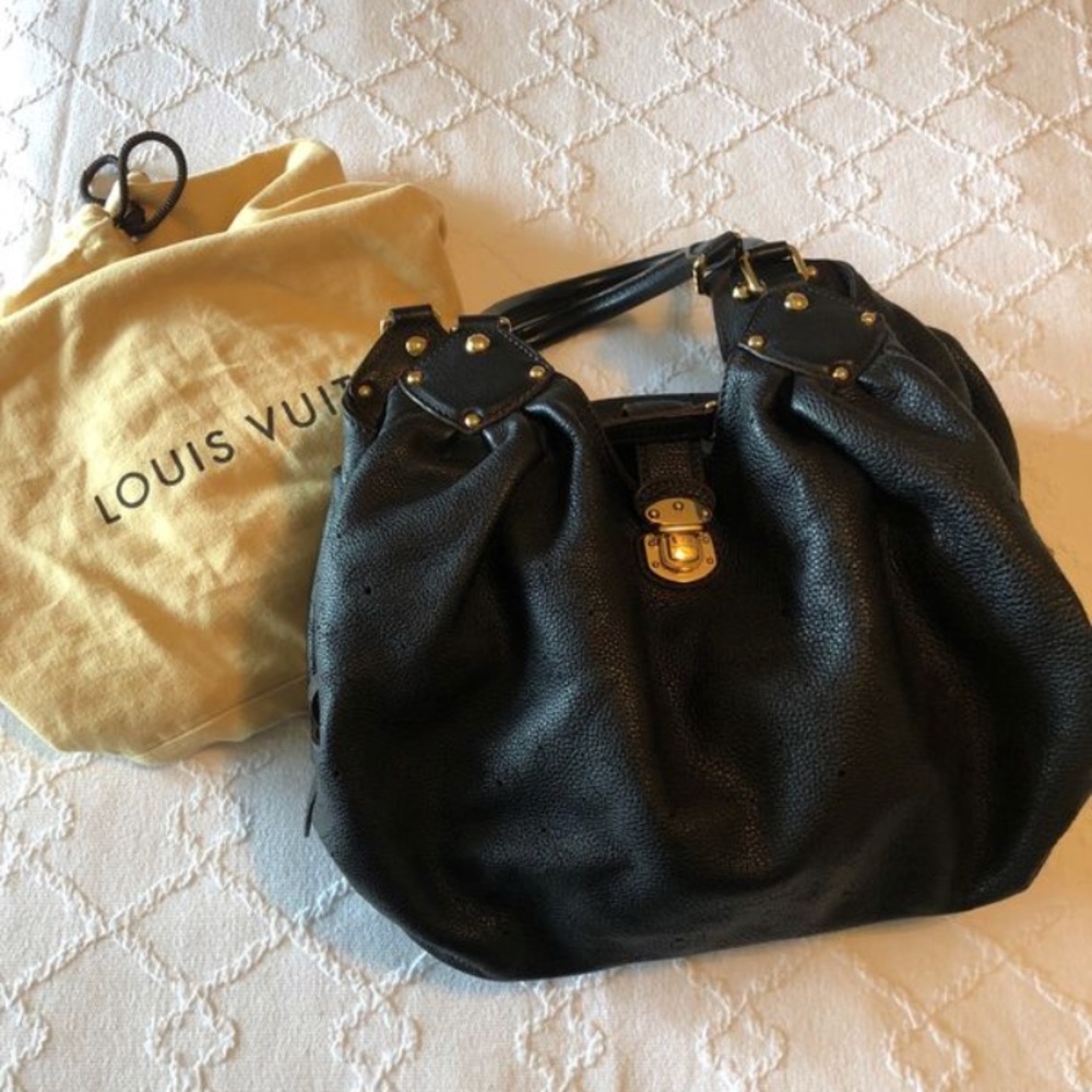 Louis Vuitton black leather bag